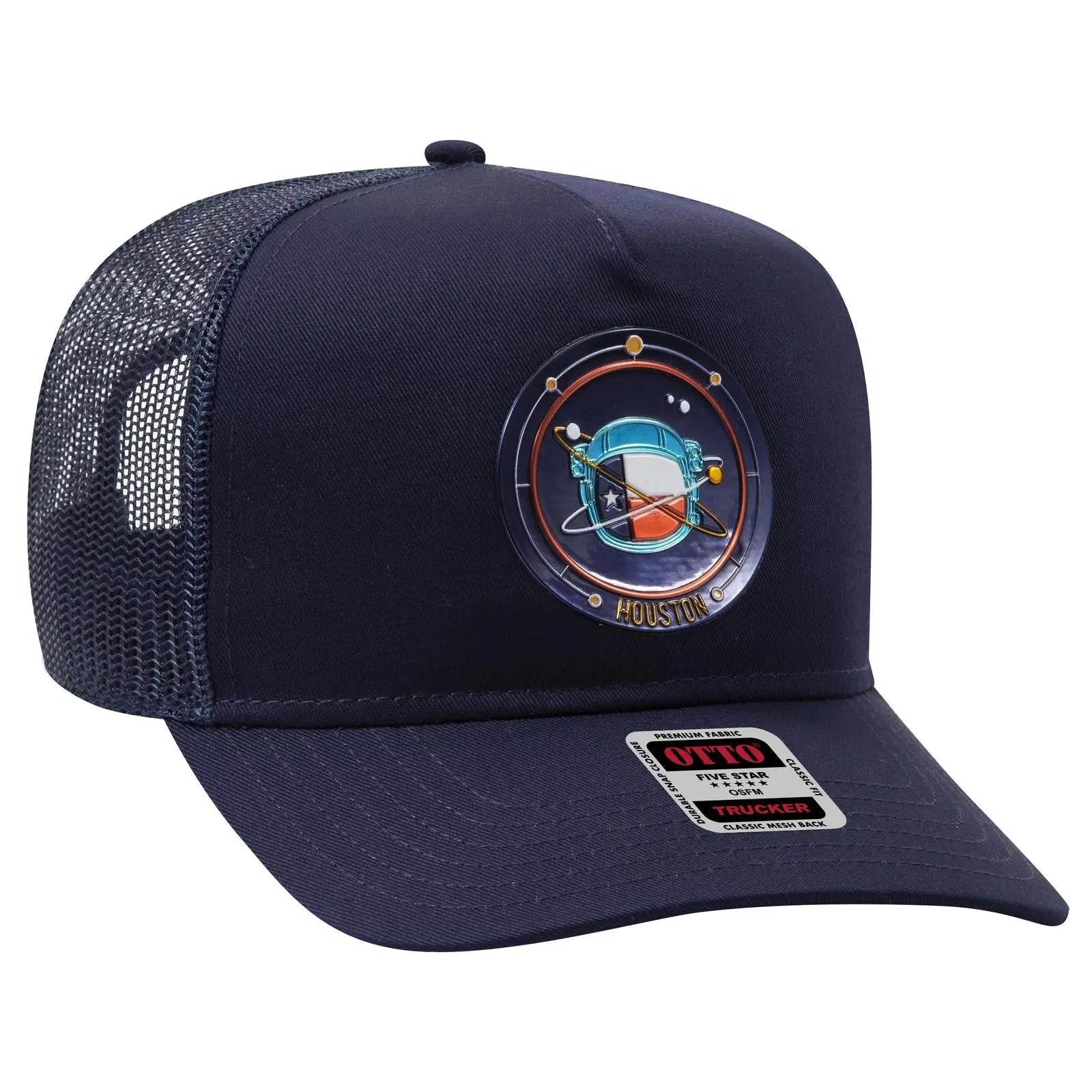 OTTO 32-285 5 Panel Mid Profile Mesh Back Trucker Cap - Navy