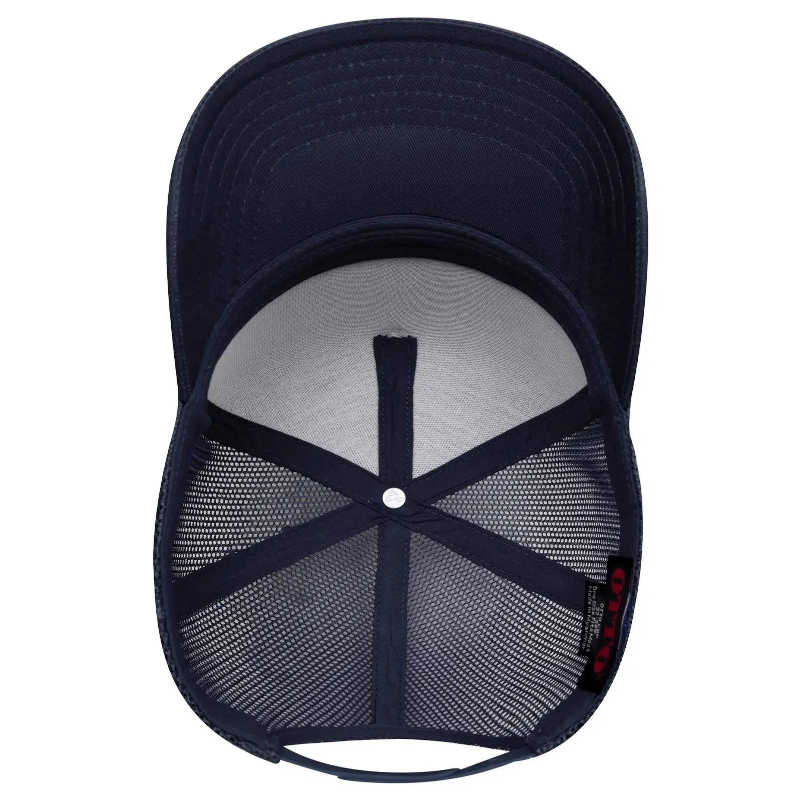 OTTO 32-285 5 Panel Mid Profile Mesh Back Trucker Cap - Navy