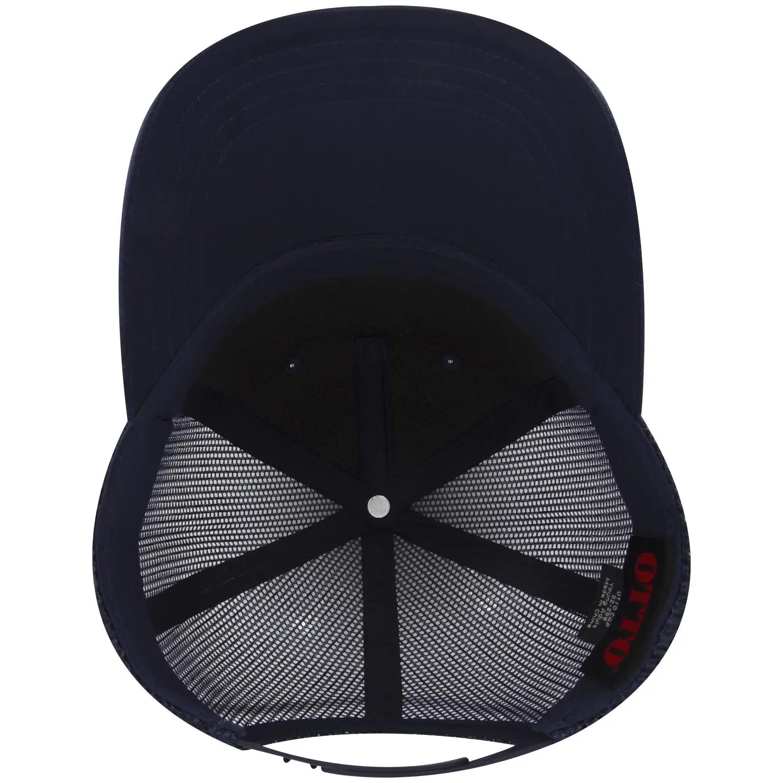 OTTO 32-285 5 Panel Mid Profile Mesh Back Trucker Cap - Navy