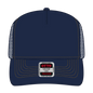 OTTO 32-285 5 Panel Mid Profile Mesh Back Trucker Cap - Nvy/Gld - Nvy/Gld / 6 1/2’’ - 7 5/8’’