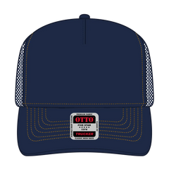 OTTO 32-285 5 Panel Mid Profile Mesh Back Trucker Cap - Nvy/Gld - Nvy/Gld / 6 1/2’’ - 7 5/8’’