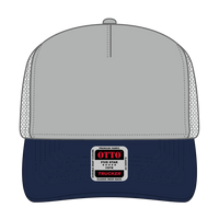 OTTO 32-285 5 Panel Mid Profile Mesh Back Trucker Cap - Nvy/Gry - Nvy/Gry / 6 1/2’’ - 7 5/8’’
