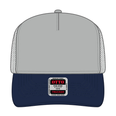 OTTO 32-285 5 Panel Mid Profile Mesh Back Trucker Cap - Nvy/Gry - Nvy/Gry / 6 1/2’’ - 7 5/8’’