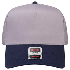 OTTO 32-285 5 Panel Mid Profile Mesh Back Trucker Cap - Nvy/Gry - Nvy/Gry / 6 1/2’’ - 7 5/8’’