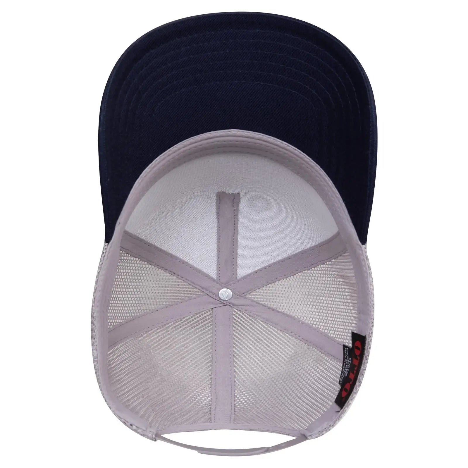 OTTO 32-285 5 Panel Mid Profile Mesh Back Trucker Cap - Nvy/Gry - Nvy/Gry / 6 1/2’’ - 7 5/8’’