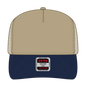 OTTO 32-285 5 Panel Mid Profile Mesh Back Trucker Cap - Nvy/Kha - Nvy/Kha / 6 1/2’’ - 7 5/8’’