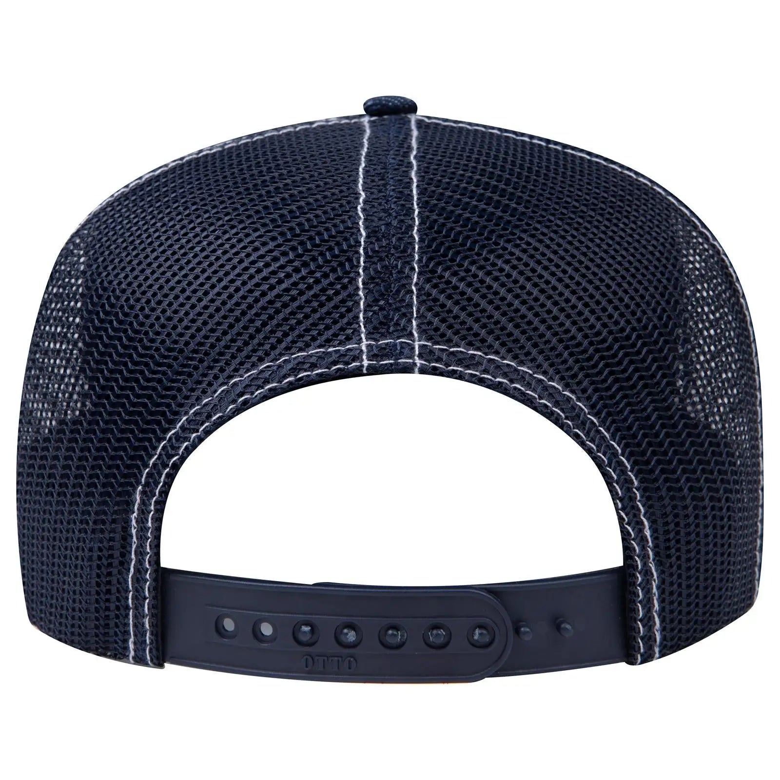 OTTO 32-285 5 Panel Mid Profile Mesh Back Trucker Cap - Nvy/Wt - Nvy/Wt / 6 1/2’’ - 7 5/8’’