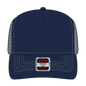 OTTO 32-285 5 Panel Mid Profile Mesh Back Trucker Cap - Nvy/Wt - Nvy/Wt / 6 1/2’’ - 7 5/8’’
