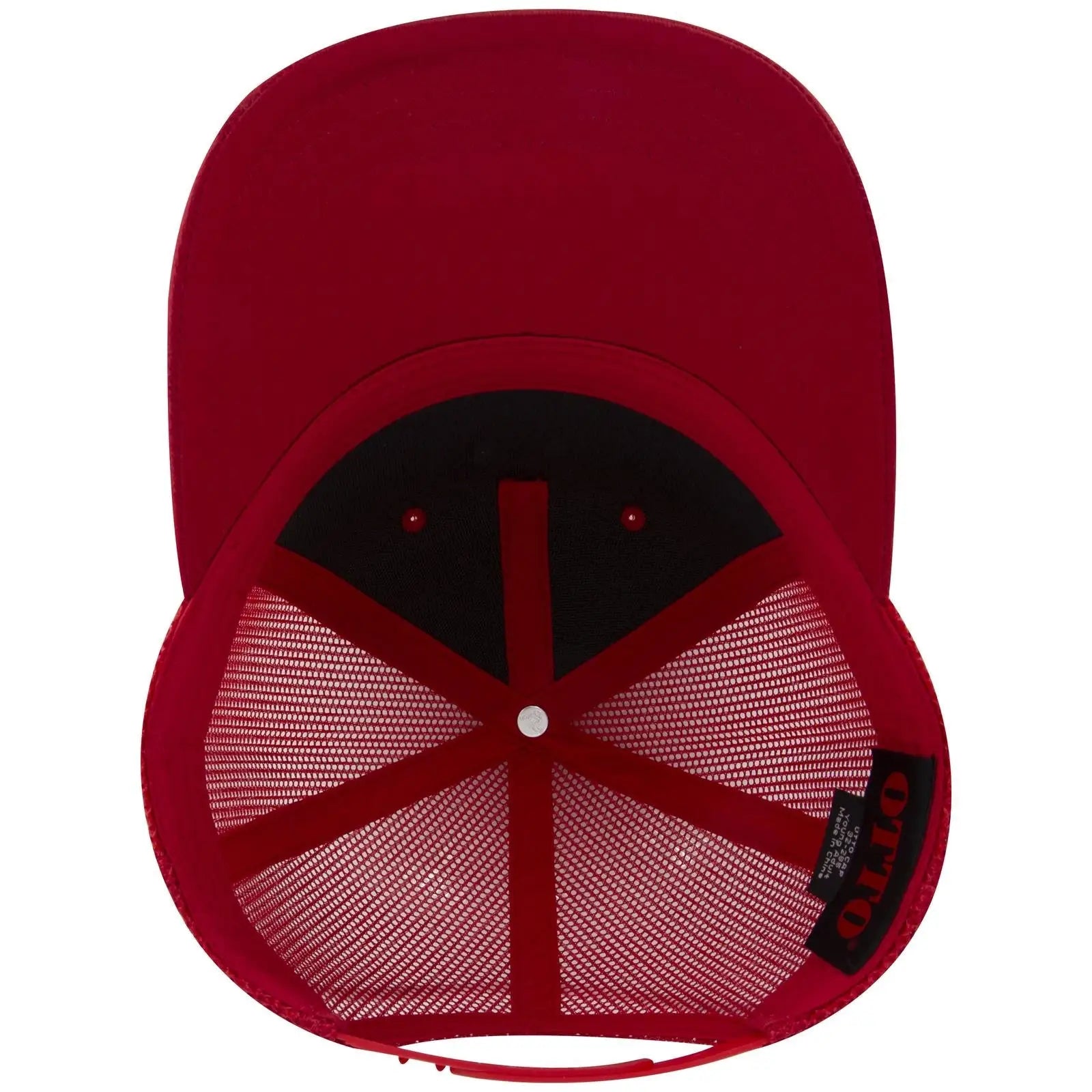 OTTO 32-285 5 Panel Mid Profile Mesh Back Trucker Cap - Red