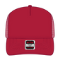 OTTO 32-285 5 Panel Mid Profile Mesh Back Trucker Cap - Red - Red / 6 1/2’’ - 7 5/8’’