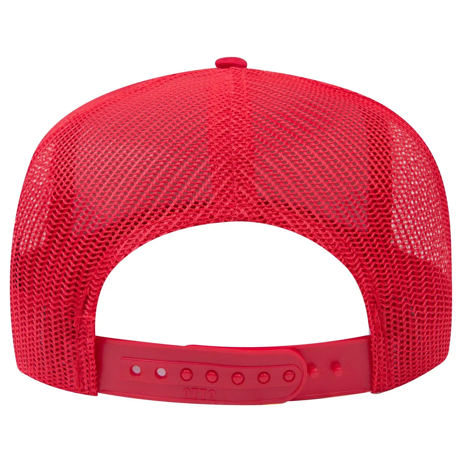 OTTO 32-285 5 Panel Mid Profile Mesh Back Trucker Cap - Red