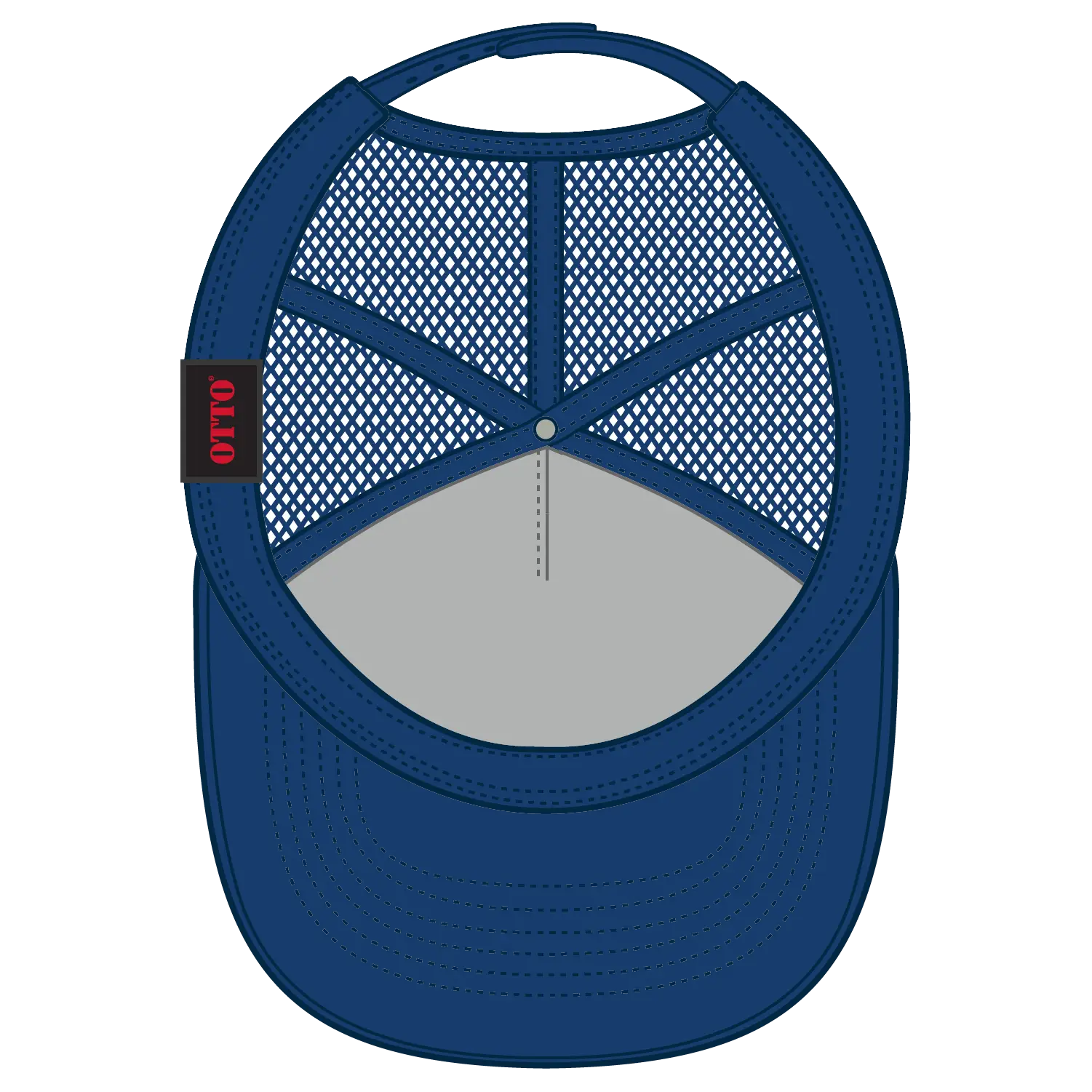 OTTO 32-285 5 Panel Mid Profile Mesh Back Trucker Cap - Royal