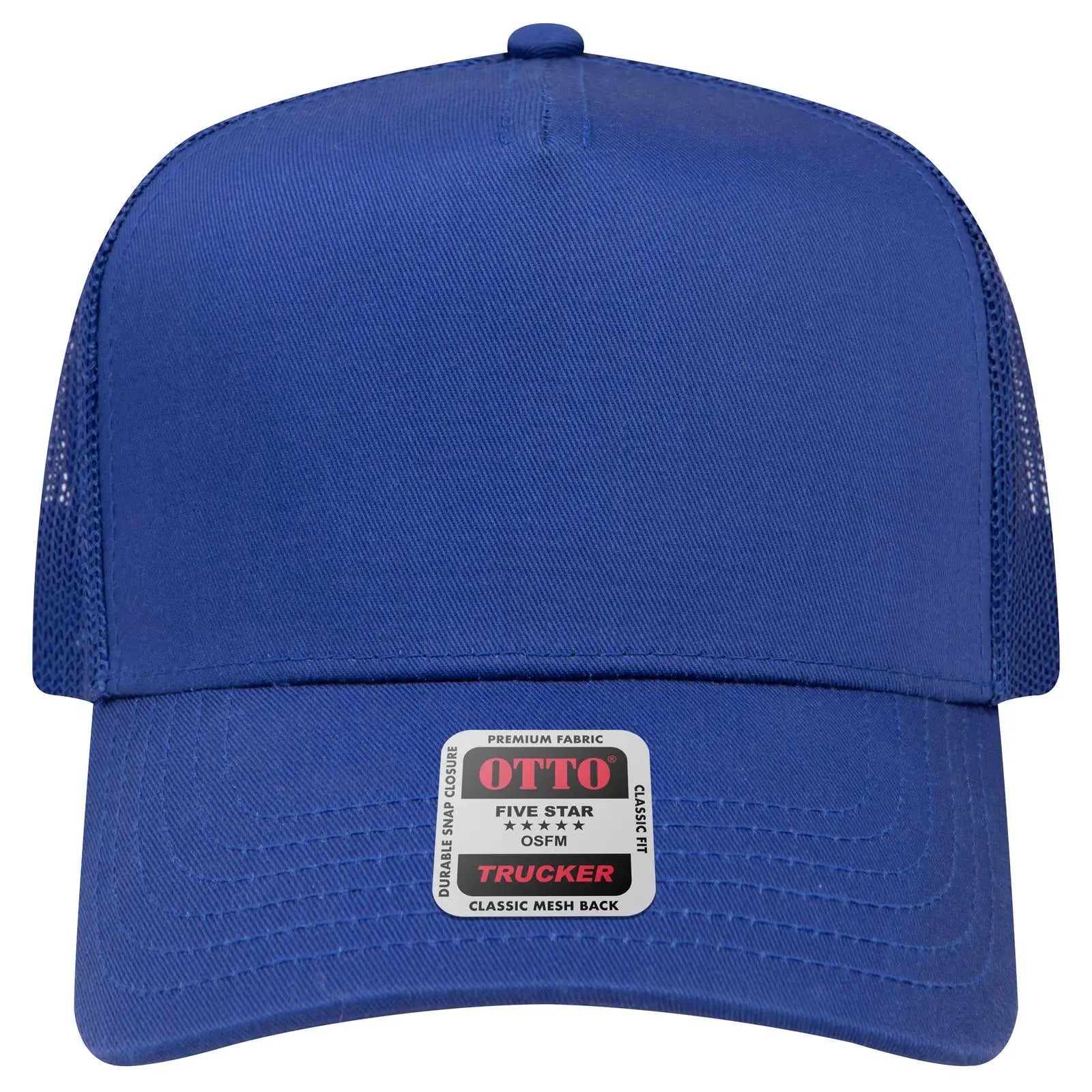 OTTO 32-285 5 Panel Mid Profile Mesh Back Trucker Cap - Royal