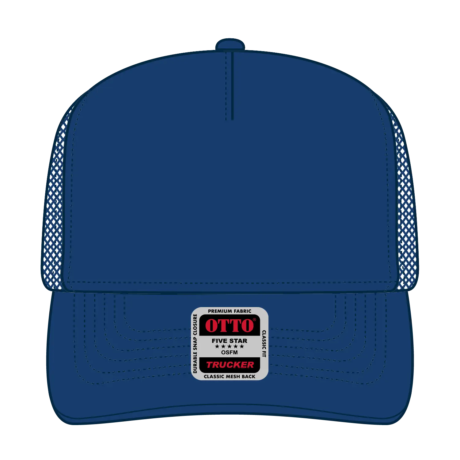 OTTO 32-285 5 Panel Mid Profile Mesh Back Trucker Cap - Royal - Royal / 6 1/2’’ - 7 5/8’’