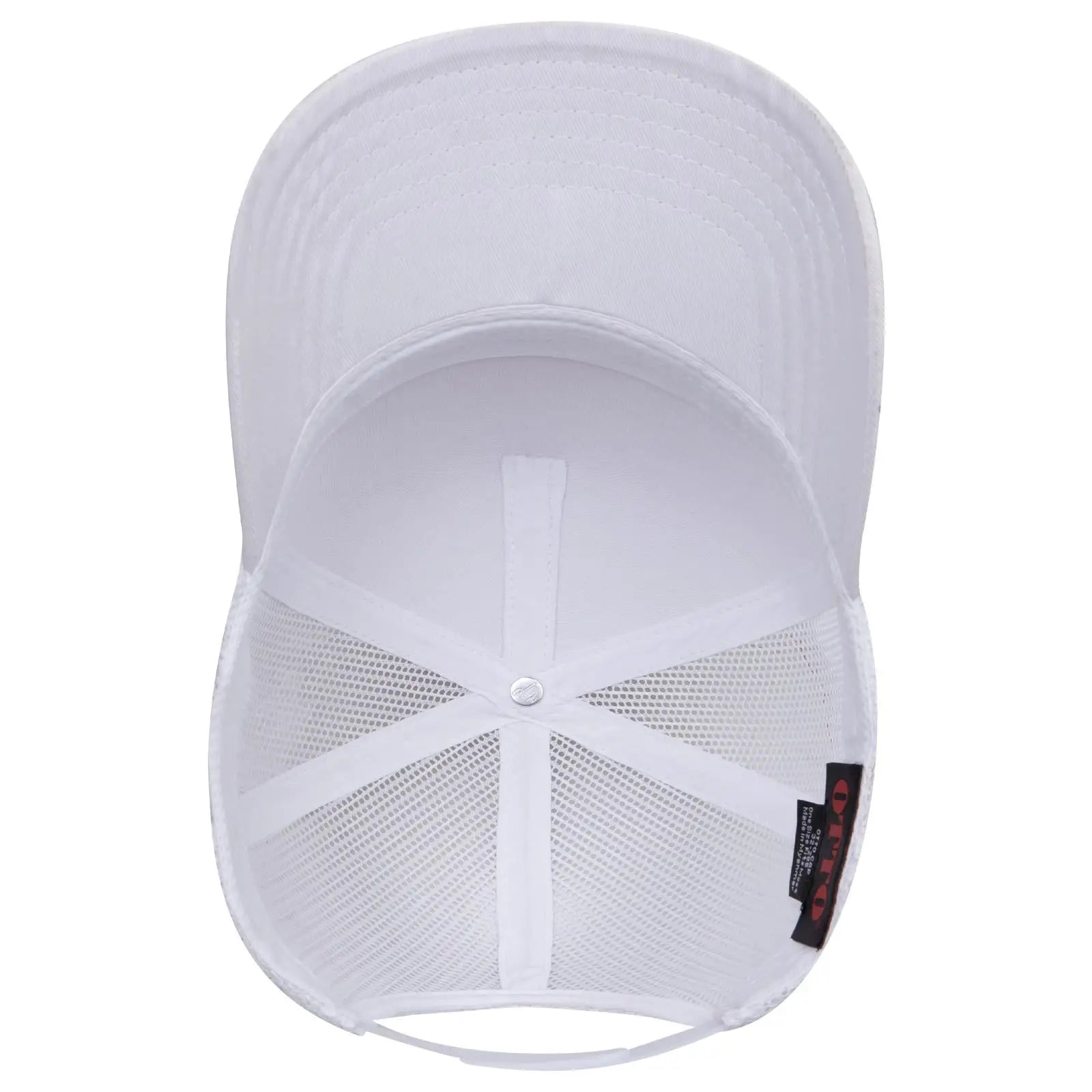 OTTO 32-285 5 Panel Mid Profile Mesh Back Trucker Cap - White