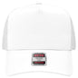 OTTO 32-285 5 Panel Mid Profile Mesh Back Trucker Cap - Wht - Wht / 6 1/2’’ - 7 5/8’’