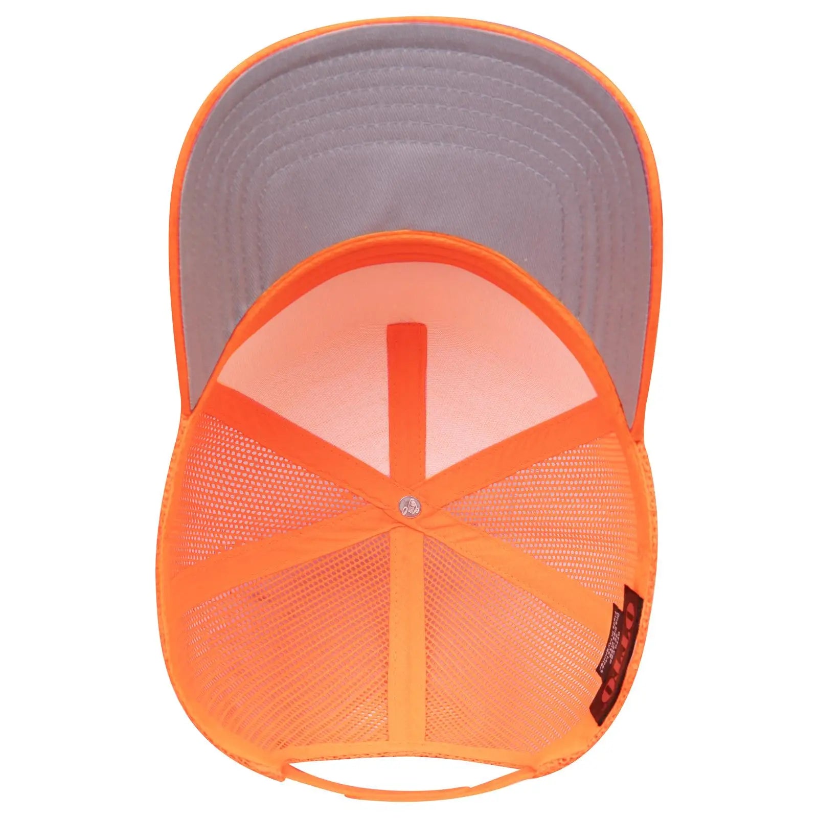 OTTO 32-285 Neon 5 Panel Mid Profile Mesh Back Trucker Cap - N. Orange - N. Orange / 6 1/2’’ - 7 5/8’’