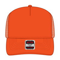 OTTO 32-285 Neon 5 Panel Mid Profile Mesh Back Trucker Cap - N. Orange - N. Orange / 6 1/2’’ - 7 5/8’’