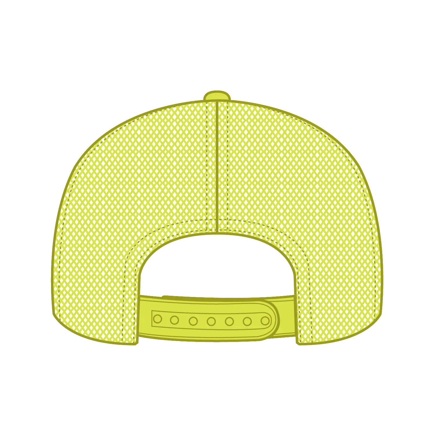 OTTO 32-285 Neon 5 Panel Mid Profile Mesh Back Trucker Cap - N. Yellow - N. Yellow / 6 1/2’’ - 7 5/8’’