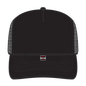 OTTO 32-467 5 Panel Mid Profile Mesh Back Trucker Cap - Black - Black / 6 1/2’’ - 7 5/8’’
