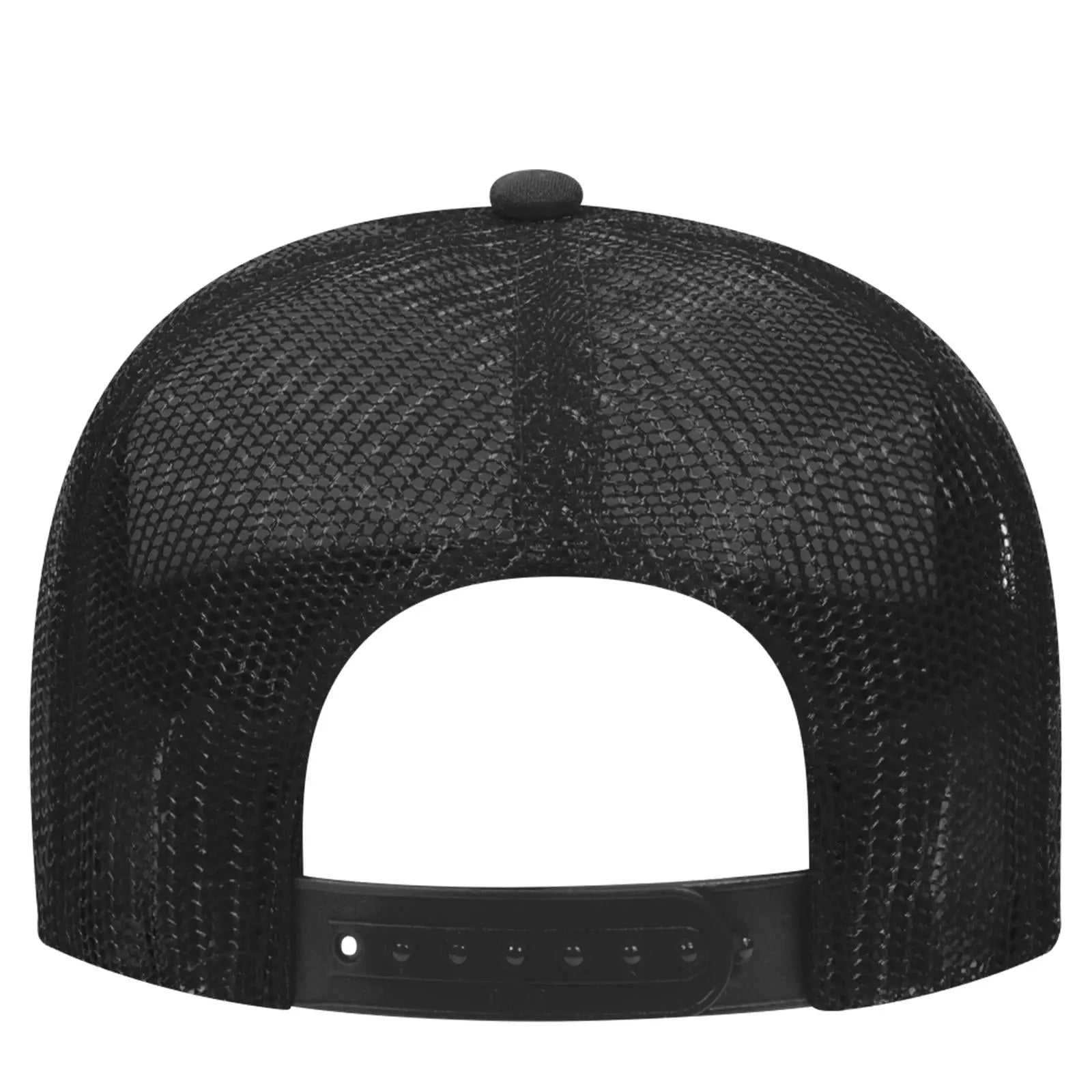 OTTO 32-467 5 Panel Mid Profile Mesh Back Trucker Cap - Blk/Wht/Blk - Blk/Wht/Blk / 6 1/2’’ - 7 5/8’’