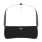 OTTO 32-467 5 Panel Mid Profile Mesh Back Trucker Cap - Blk/Wht/Blk - Blk/Wht/Blk / 6 1/2’’ - 7 5/8’’