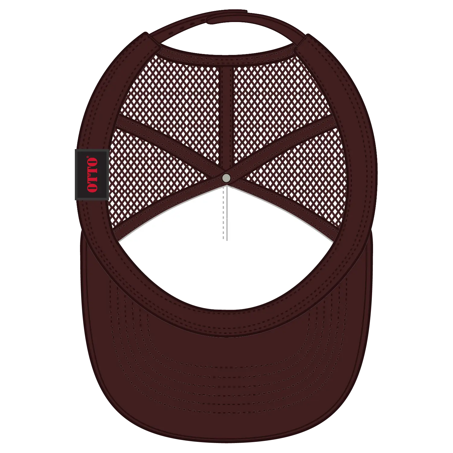 OTTO 32-467 5 Panel Mid Profile Mesh Back Trucker Cap - Brn/Tan/Brn - Brn/Tan/Brn / 6 1/2’’ - 7 5/8’’