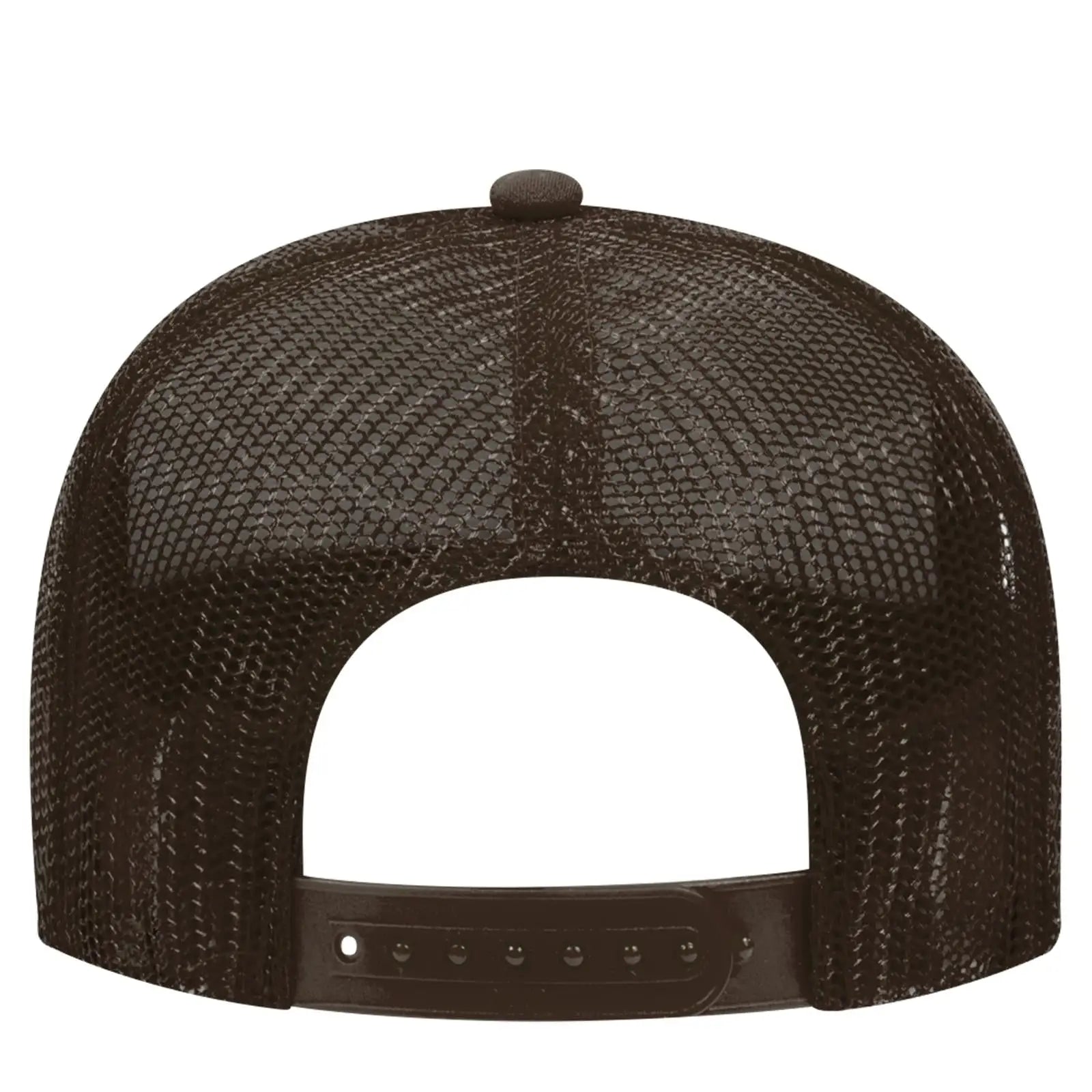 OTTO 32-467 5 Panel Mid Profile Mesh Back Trucker Cap - Brn/Tan/Brn - Brn/Tan/Brn / 6 1/2’’ - 7 5/8’’