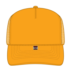OTTO 32-467 5 Panel Mid Profile Mesh Back Trucker Cap - Gold - Gold / 6 1/2’’ - 7 5/8’’