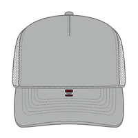 OTTO 32-467 5 Panel Mid Profile Mesh Back Trucker Cap - Gray - Gray / 6 1/2’’ - 7 5/8’’