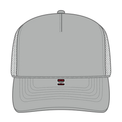 OTTO 32-467 5 Panel Mid Profile Mesh Back Trucker Cap - Gray - Gray / 6 1/2’’ - 7 5/8’’