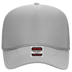 OTTO 32-467 5 Panel Mid Profile Mesh Back Trucker Cap - Gray - Gray / 6 1/2’’ - 7 5/8’’