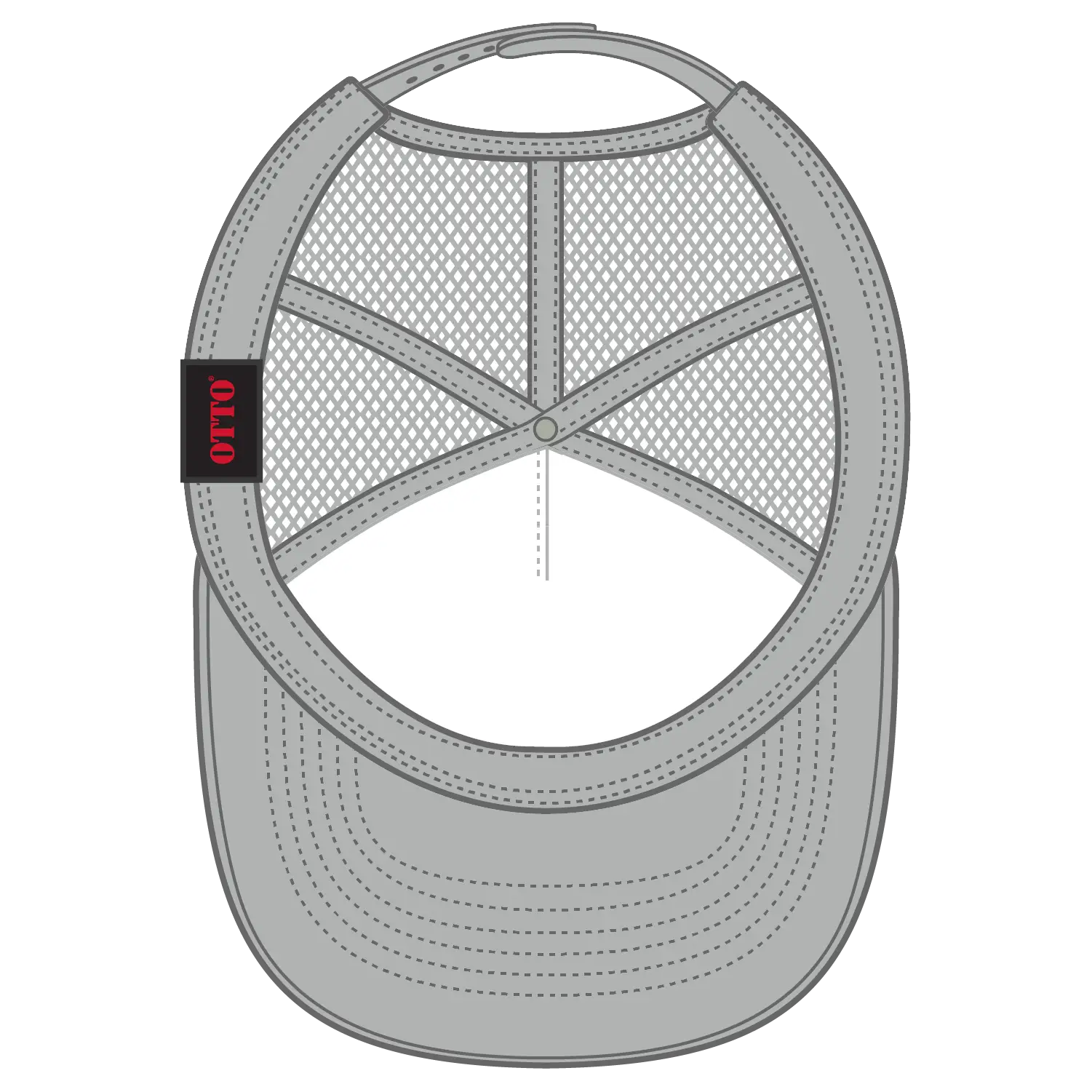 OTTO 32-467 5 Panel Mid Profile Mesh Back Trucker Cap - Gray - Gray / 6 1/2’’ - 7 5/8’’