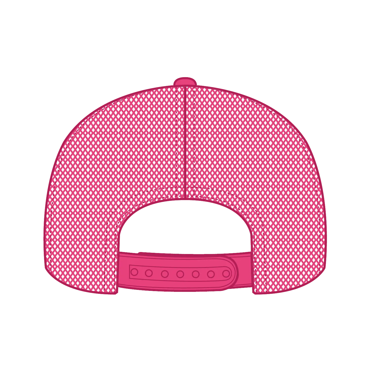 OTTO 32-467 5 Panel Mid Profile Mesh Back Trucker Cap - H.Pnk/Wht/H.Pnk - H.Pnk/Wht/H.Pnk / 6 1/2’’ - 7 5/8’’