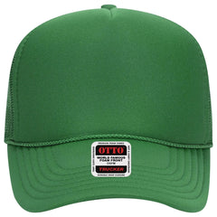 OTTO 32-467 5 Panel Mid Profile Mesh Back Trucker Cap - Kelly - Kelly / 6 1/2’’ - 7 5/8’’