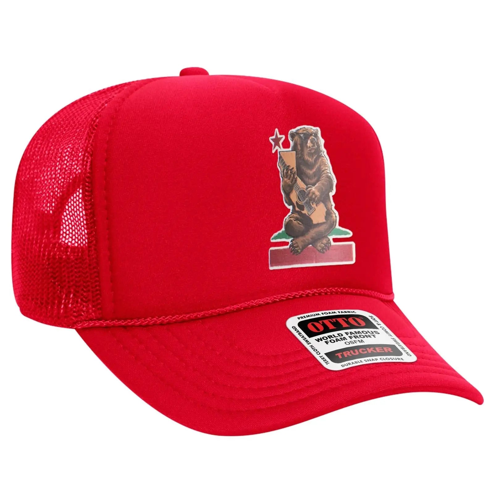 OTTO 32-467 5 Panel Mid Profile Mesh Back Trucker Cap - Kelly - Kelly / 6 1/2’’ - 7 5/8’’