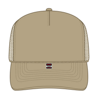 OTTO 32-467 5 Panel Mid Profile Mesh Back Trucker Cap - Khaki - Khaki / 6 1/2’’ - 7 5/8’’
