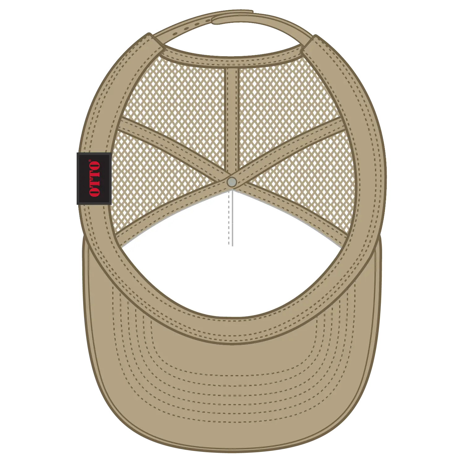 OTTO 32-467 5 Panel Mid Profile Mesh Back Trucker Cap - Khaki - Khaki / 6 1/2’’ - 7 5/8’’