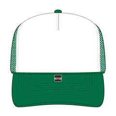 OTTO 32-467 5 Panel Mid Profile Mesh Back Trucker Cap - Kly/Wht/Kly - Kly/Wht/Kly / 6 1/2’’ - 7 5/8’’