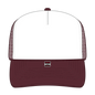 OTTO 32-467 5 Panel Mid Profile Mesh Back Trucker Cap - Mrn/Wht/Mrn - Mrn/Wht/Mrn / 6 1/2’’ - 7 5/8’’