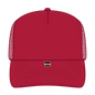 OTTO 32-467 5 Panel Mid Profile Mesh Back Trucker Cap - Red - Red / 6 1/2’’ - 7 5/8’’
