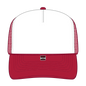 OTTO 32-467 5 Panel Mid Profile Mesh Back Trucker Cap - Red/Wht/Red - Red/Wht/Red / 6 1/2’’ - 7 5/8’’