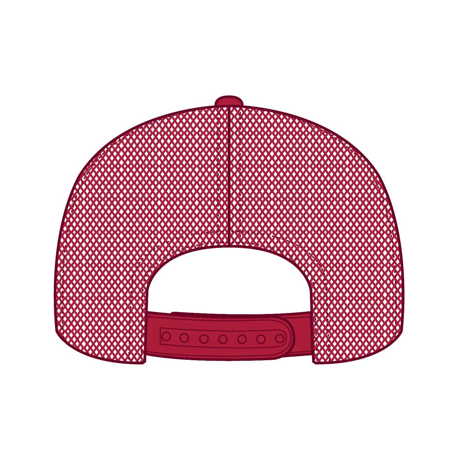OTTO 32-467 5 Panel Mid Profile Mesh Back Trucker Cap - Red/Wht/Red - Red/Wht/Red / 6 1/2’’ - 7 5/8’’