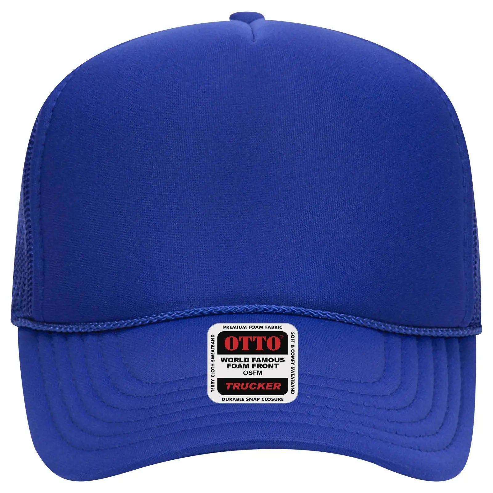 OTTO 32-467 5 Panel Mid Profile Mesh Back Trucker Cap - Royal - Royal / 6 1/2’’ - 7 5/8’’
