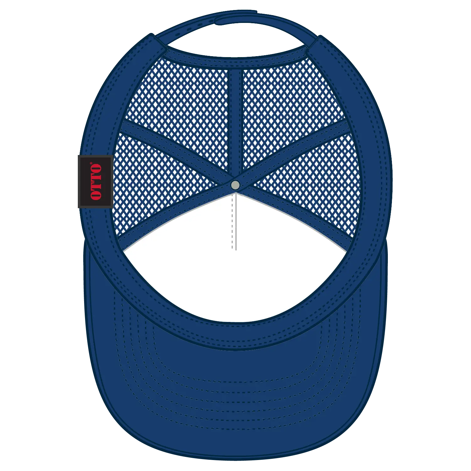 OTTO 32-467 5 Panel Mid Profile Mesh Back Trucker Cap - Ryl/Wht/Ryl - Ryl/Wht/Ryl / 6 1/2’’ - 7 5/8’’