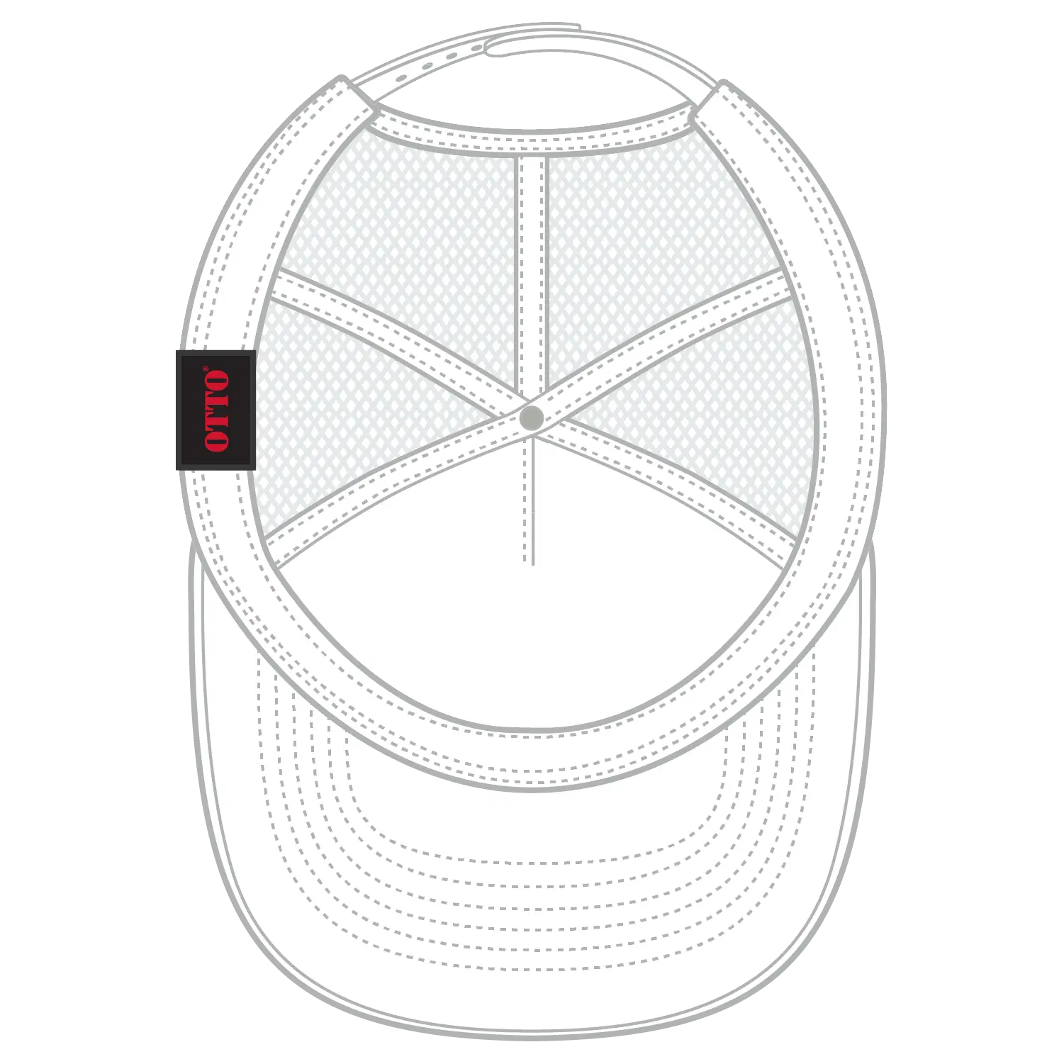 OTTO 32-467 5 Panel Mid Profile Mesh Back Trucker Cap - White - White / 6 1/2’’ - 7 5/8’’