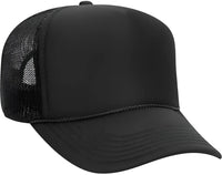 OTTO 32-467 Polyester Foam Front 5 Panel Pro Style Mesh Back Cap - Black - Black / One Size Fits Most