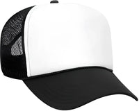 OTTO 32-467 Polyester Foam Front 5 Panel Pro Style Mesh Back Cap - Black White Black - Black White / One Size Fits Most