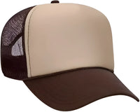OTTO 32-467 Polyester Foam Front 5 Panel Pro Style Mesh Back Cap - Brown Tan Brown - Brown Tan / One Size Fits Most