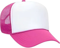 OTTO 32-467 Polyester Foam Front 5 Panel Pro Style Mesh Back Cap - Heather Pnk White Heather Pnk - Pink White